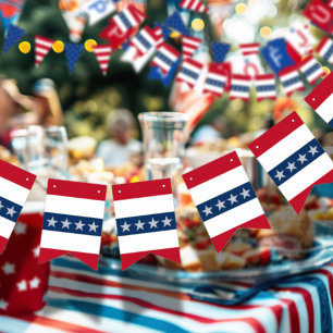 Americana Patriotische Stars & Stripes Feier Wimpelkette