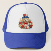 Americana Puppy Illustration Truckerkappe (Vorderseite)