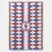 Americana Raute Throw Blanket Decke (Vorderseite Vertikal)