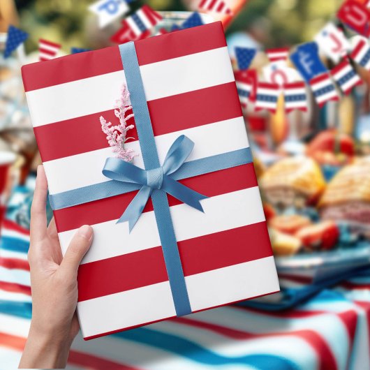 Americana Red And White Stripes Geschenkpapier Set