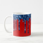 Americana Red Blue Glitter Drip Kaffeetasse (Links)