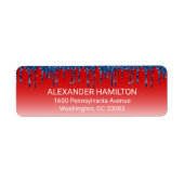 Americana Red Blue Glitter Drip Return Address (Vorne)