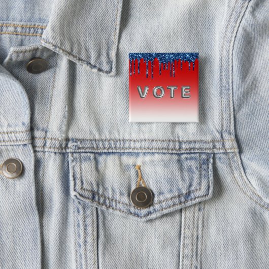 Americana Red Blue Glitter Drip Vote Button (Beispiel)