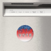 Americana Red Blue Glitter Drip Vote Magnet (In Situ (Geschirrspüler))