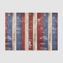 Americana Red White Blue Patriotic Imitats Wood