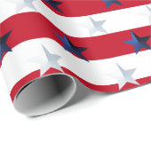 Americana Red White Blue Stars And Stripes Geschenkpapier (Rolleneckpunkt)
