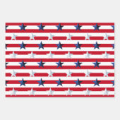 Americana Red White Blue Stars And Stripes Geschenkpapier Set (Vorderseite 3)