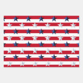 Americana Red White Blue Stars And Stripes Geschenkpapier Set (Vorderseite)