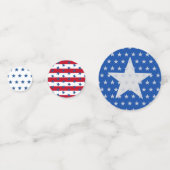 Americana Red White Blue Stars Stripes Celebration Konfetti (Rückseiten)