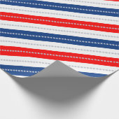 Americana Red White Blue Stars & Stripes Geschenkpapier (Ecke)