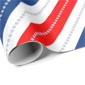 Americana Red White Blue Stars & Stripes Geschenkpapier (Rolleneckpunkt)