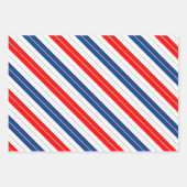 Americana Red White Blue Stars & Stripes Geschenkpapier Set (Vorderseite 2)