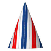 Americana Red White Blue Stars & Stripes Partyhütchen (Vorderseite)