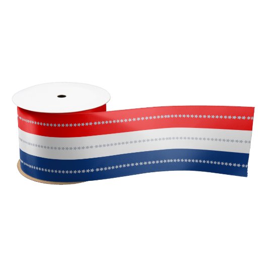 Americana Red White Blue Stars & Stripes Satinband (Spule)