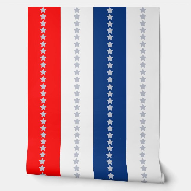 Americana Red White Blue Stars & Stripes Tapete (Abrollen)