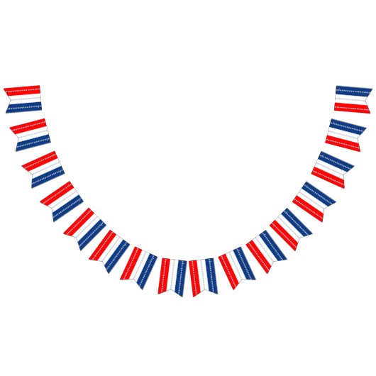 Americana Red White Blue Stars & Stripes Wimpelkette (Alle)