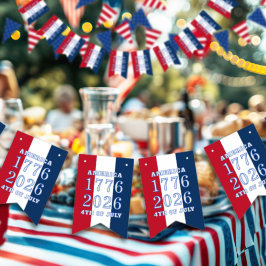 Americana Red White Blue Stripes America 1776 2026 Wimpelkette