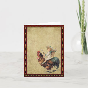 Americana Rooster- Prim Lil Note Cards Karte