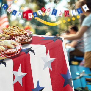 Americana Rot Weiß Blau Sterne Und Streifen Tischdecke