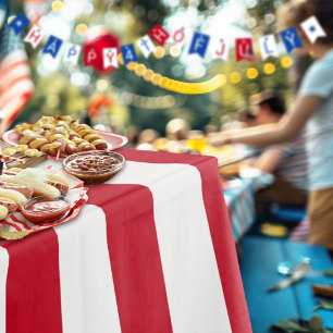 Americana Rot-Weiß-Gestreift Patriotisch Tischdecke