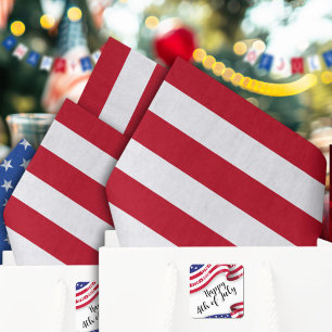Americana Rot-Weiß-Gestreift Seidenpapier