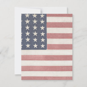 Americana Rustikale amerikanische Flagge Mitteilungskarte