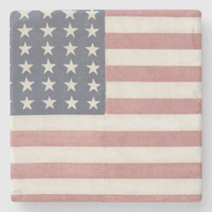Americana Rustikale amerikanische Flagge Steinuntersetzer