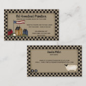 Americana Saltbox Primitive Country Rustikal Visitenkarte (Vorne/Hinten)