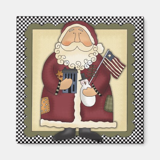 Americana Santa Claus Magnet (Vorne)