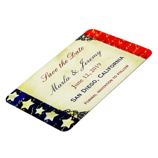 Americana Save the Date Magnet (Linke Seite)