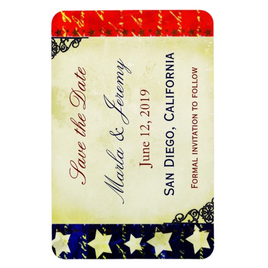 Americana Save the Date Magnet (Vertikal)