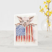 Americana-Schwein Karte (Gelbe Blume)