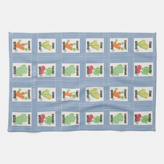 Americana Seed Packet Folk Art Geschirrtuch (Horizontal)