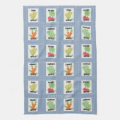 Americana Seed Packet Folk Art Geschirrtuch (Vertikal)