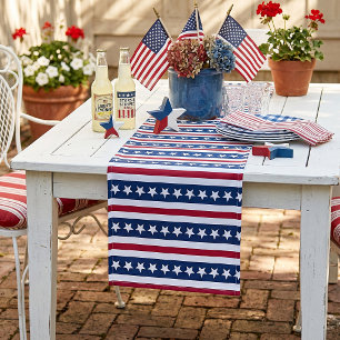 Americana Sterne und Streifen kurze Tischläufer
