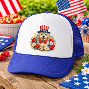 Americana-Welpen-Illustration Truckerkappe