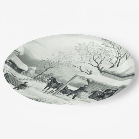 AmericanaCurrier Ives Pappteller (Schrägansicht)