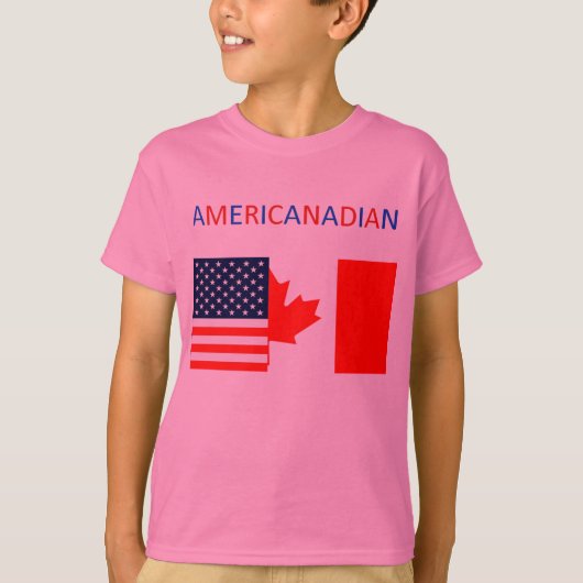 AMERICANADIAN 2 das rosa T-Stück Mädchen T-Shirt (Vorderseite)