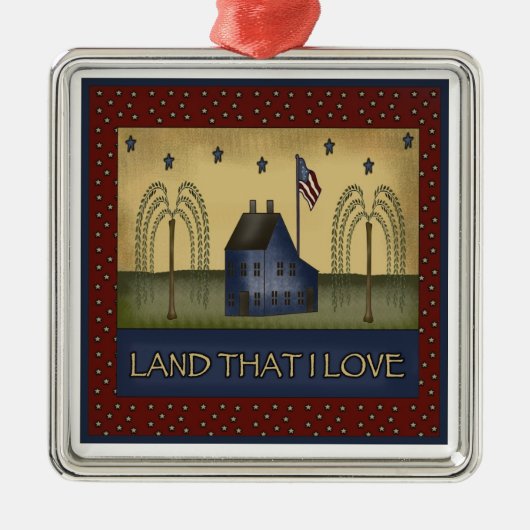 Americanaland-patriotisches Weihnachtsgeschenk Ornament Aus Metall (Vorne)