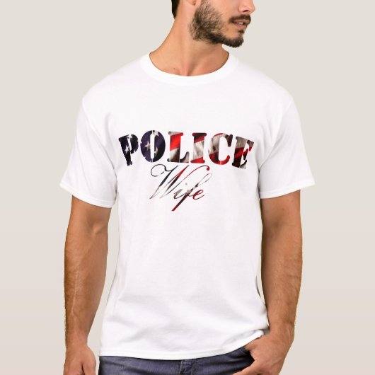 americanflagpolicewife T-Shirt (Vorderseite)