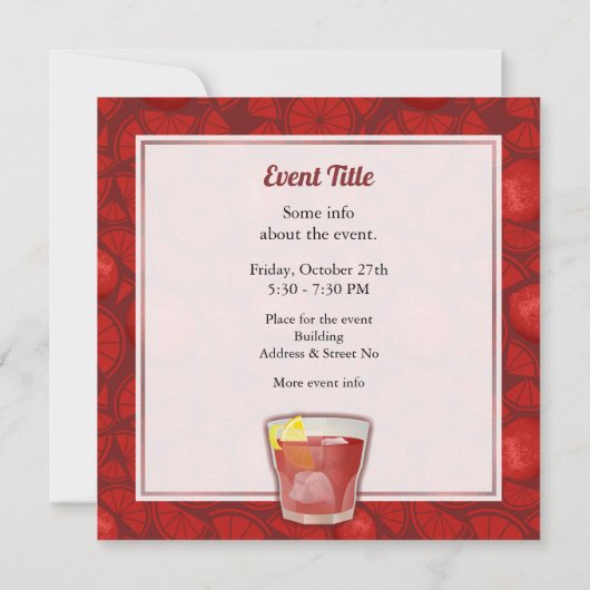 Americano Cocktail Einladung (Rückseite)