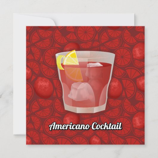 Americano Cocktail Einladung (Vorderseite)