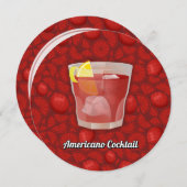 Americano Cocktail Einladung (Vorne/Hinten)