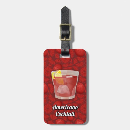 Americano-Cocktail Gepäckanhänger (Vorderseite vertikal)