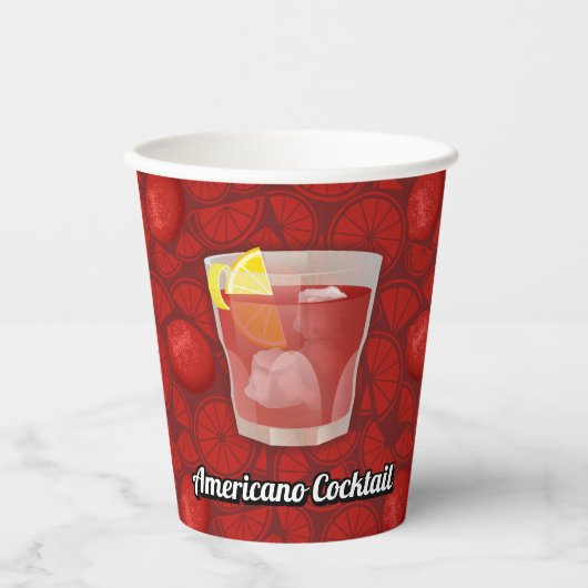 Americano Cocktail Paper Cups Pappbecher (Vorderseite)