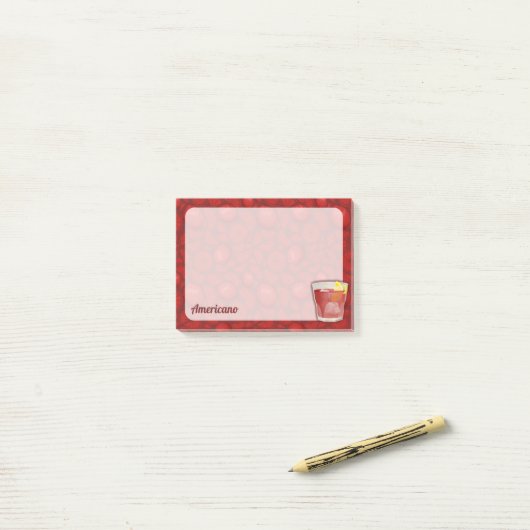 Americano Cocktail Post-it Klebezettel (Auf Schreibtisch)