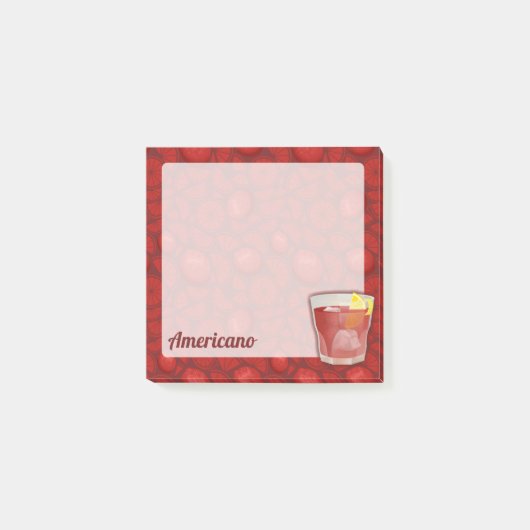 Americano Cocktail Post-it Klebezettel (Vorderseite)