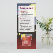 Americano Cocktail Rezept Einladung (Stehend Vorderseite)