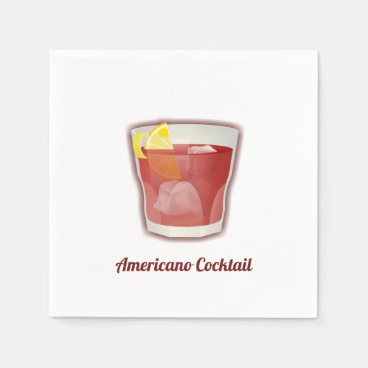 Americano-Cocktail Serviette (Vorderseite)