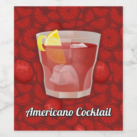 Americano-Cocktail Weinetikett (Einzelnes Label)